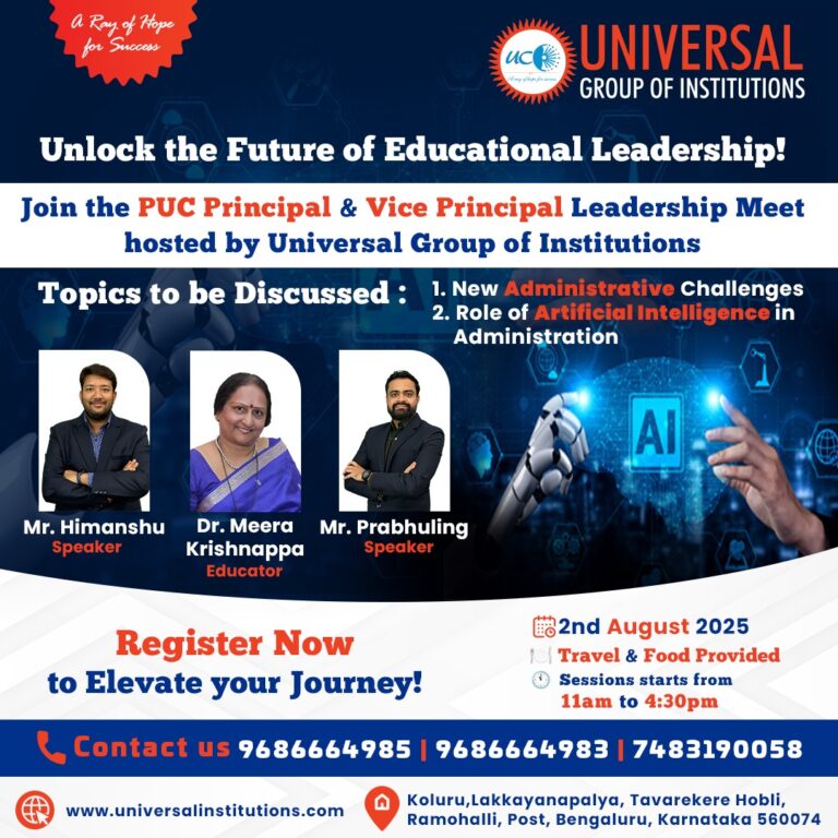 Leadership Meet for PU College Heads at Universal Group of Institutions