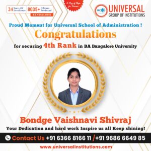 🌟 Celebrating Academic Excellence: Vaishnavi Shivraj Secures 4th Rank in BA from Bangalore University