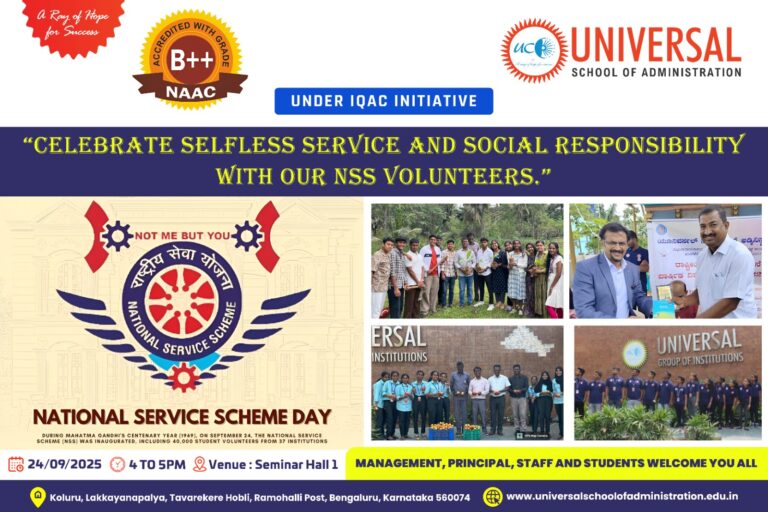 🌟 National Service Scheme Day Celebration at Universal School of Administration