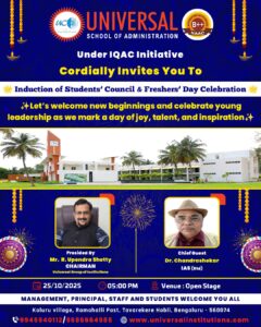 Celebrating New Beginnings: Induction of Students’ Council & Freshers’ Day at Universal School of Administration