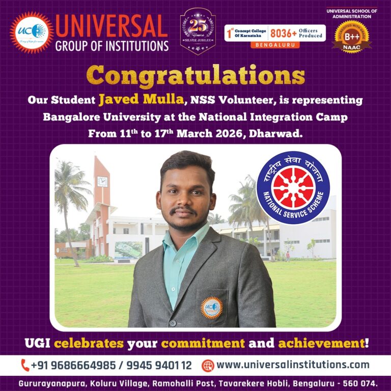 Student Success: Javed Mulla Representing Bangalore University at National Integration Camp