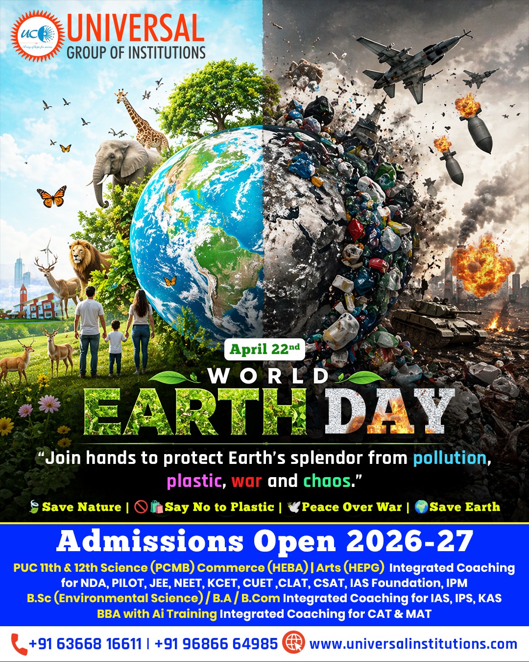 Earth Day Call For Sustainable Living And Conservation - Universal ...