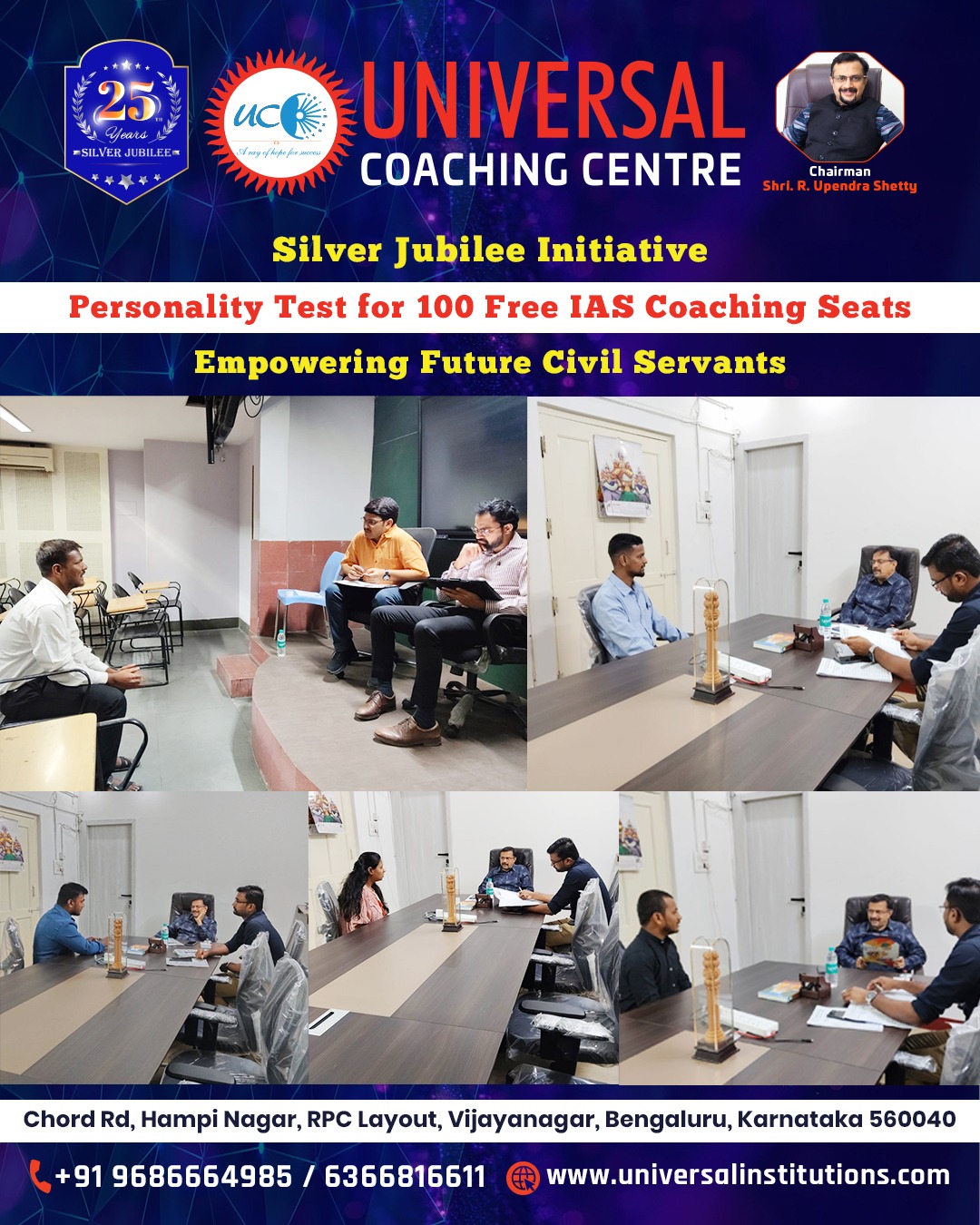 Universal Coaching Centre Conducts Personality Test for Free IAS Coaching Seats