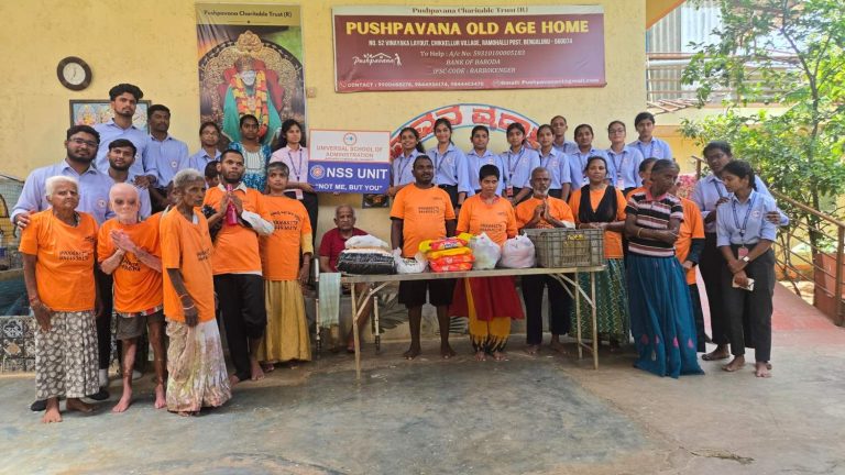 Universal School of Administration Second-Year Students Visit Pushpavana Old Age Home