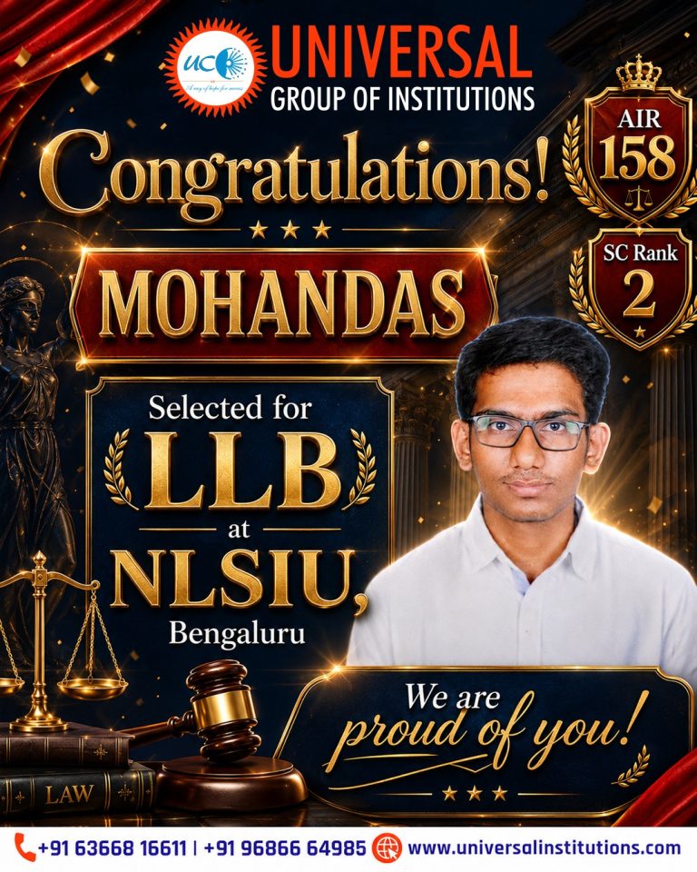Mohandas Secures Admission to LLB at NLSIU Bengaluru