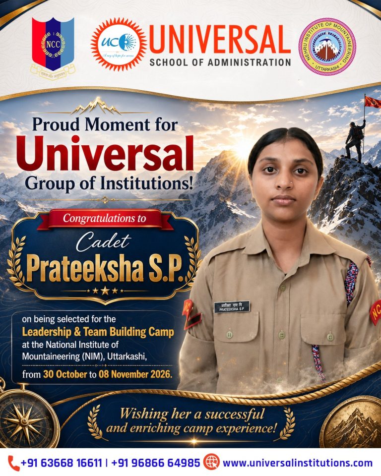 Proud Achievement: Cadet Prateeksha S.P. Selected for National Leadership Camp