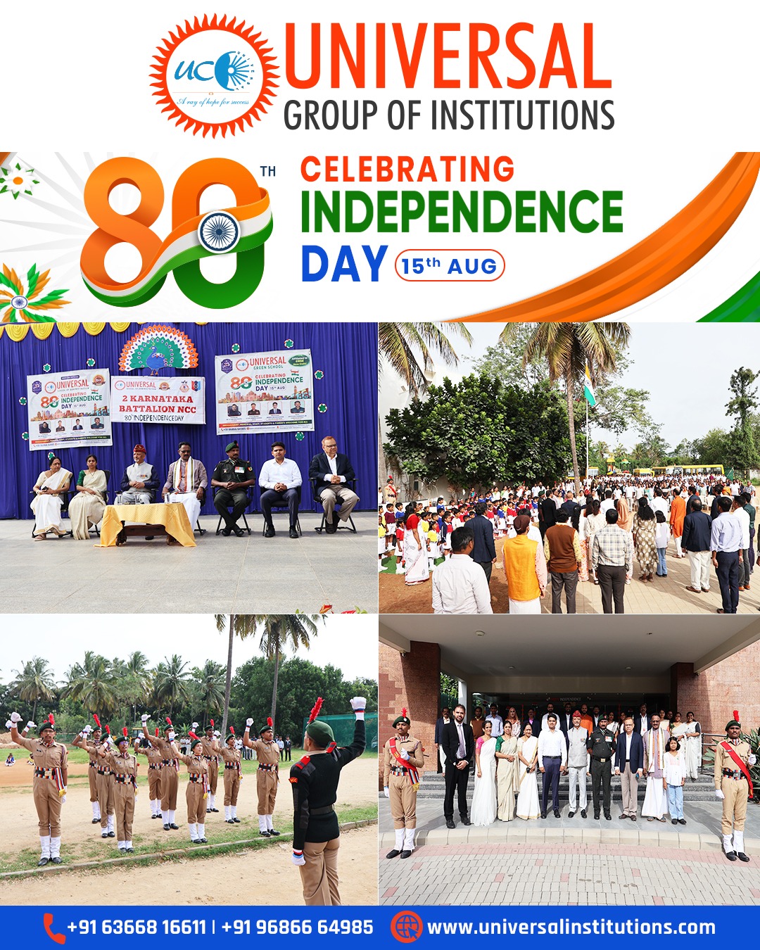 Universal Group of Institutions Celebrates 80th Independence Day with Patriotic Spirit