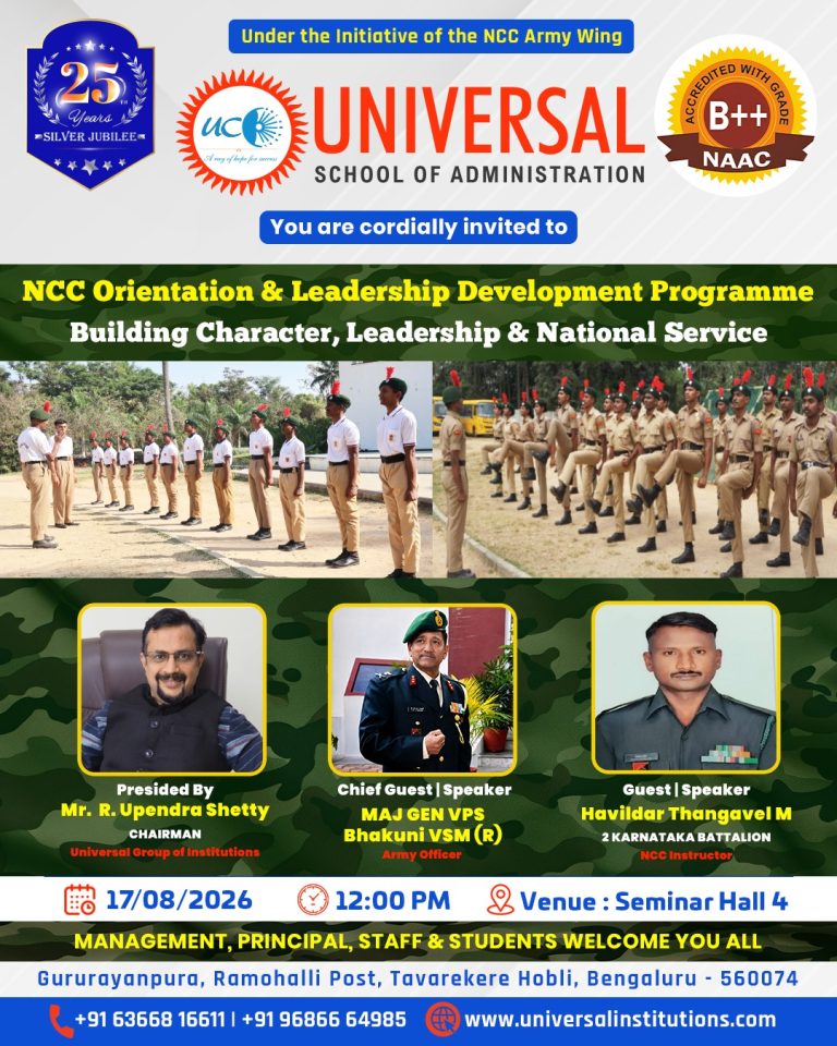 NCC Orientation & Leadership Development Programme at Universal School of Administration